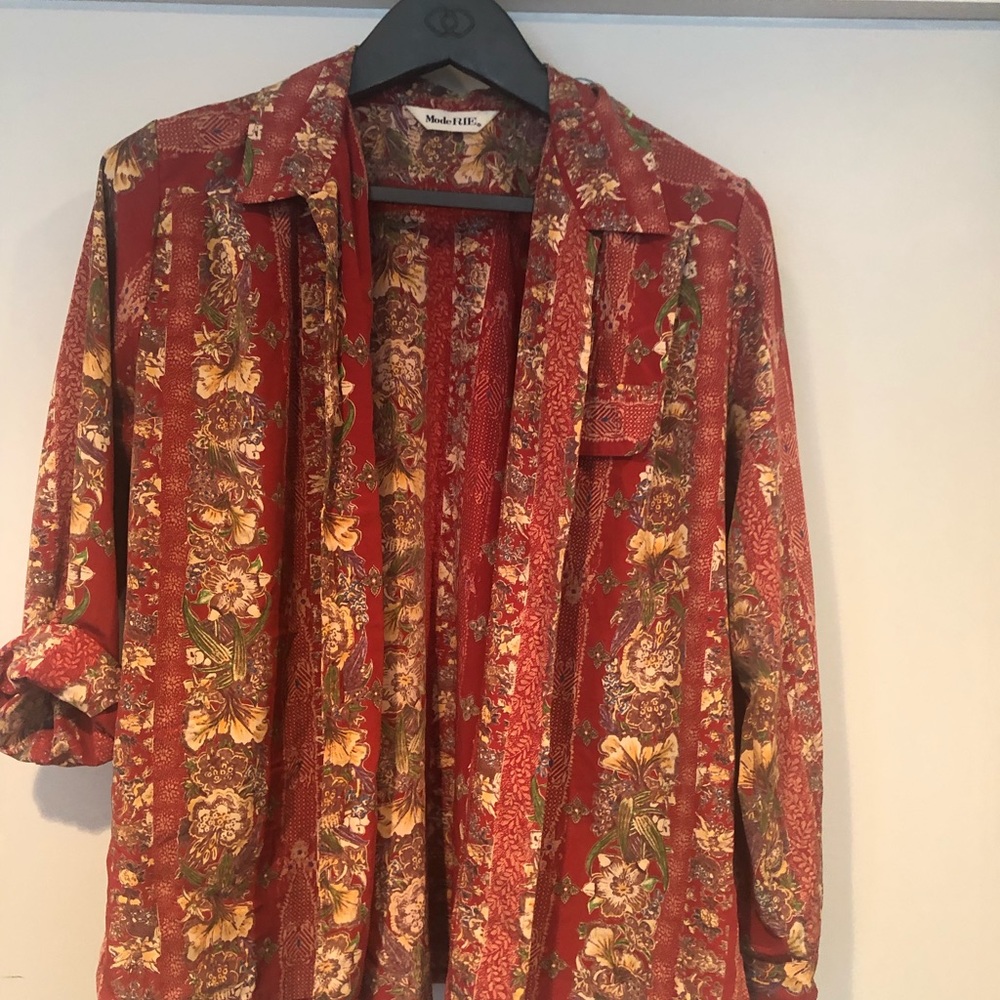 Vintage silk button up shirt.
